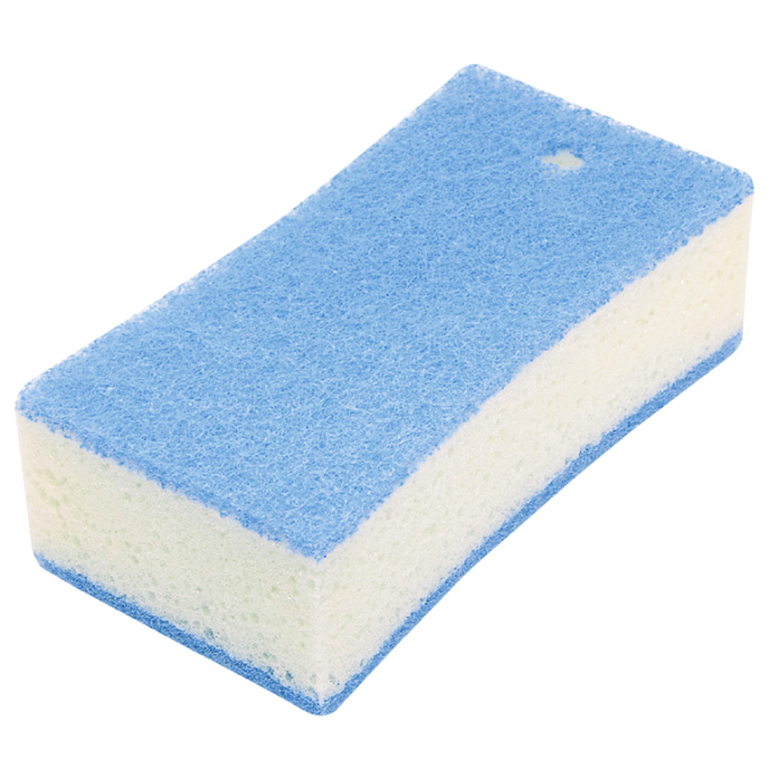 (まとめ) バスツインスポンジ/バススポンジ 〔ブルー〕 風呂掃除 『サッとる』 〔130個セット〕