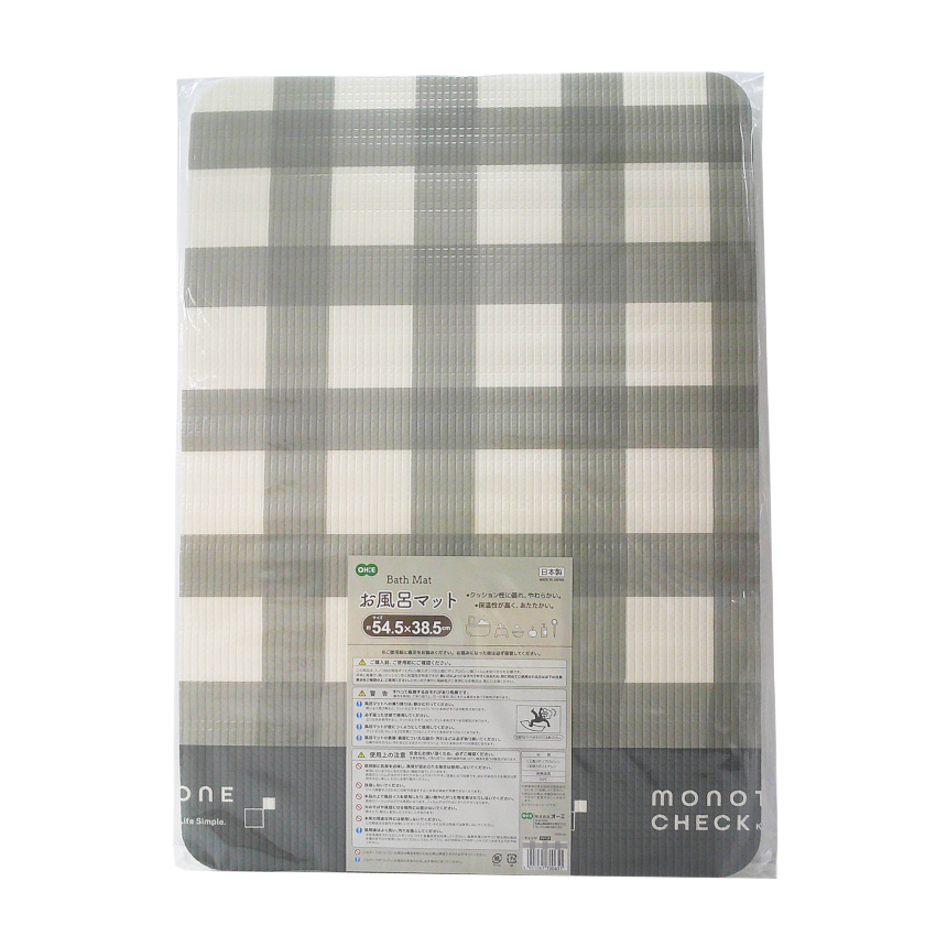 風呂マット　チェック　ハーフ